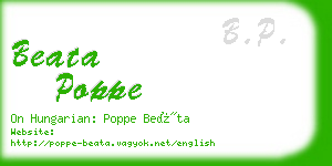 beata poppe business card